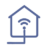 Line drawing of a house with a cable coming in to the bottom. The WiFi symbol is in the middle of the house.