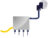 An Illustration of a reboot switch; a grey box with a yellow cable entering the left and a black cable and plug entering the right. An Illustration of a reboot switch; a grey box with a yellow cable entering the left and a black cable and plug entering the right.