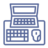 Line drawing of a computer, mouse, and keyboard.